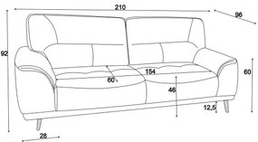 Trojmiestna pohovka LIVORNO béžová