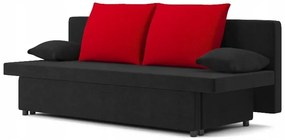 Moderná rozkladacia pohovka čierno červenej farby 193 x 78 cm