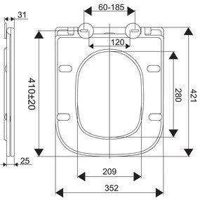 Mereo Mereo, WC závesné kapotované, Smart Flush RIMLESS, 490x340x350, keramické, vr. sedátka CSS118S, MER-VSD83T1