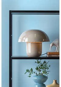 Sivá stolová lampa s kovovým tienidlom (výška 25 cm) Fat Mushroom – Leitmotiv