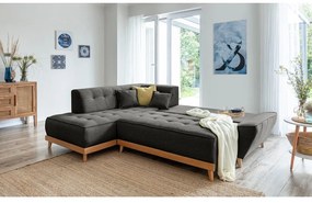 Tmavosivá rozkladacia rohová pohovka Miuform Dazzling Daisy L, ľavý roh