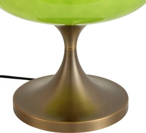 Retro stolná lampa tmavobronzová so zeleným skleneným tienidlom 31 cm - Glaze