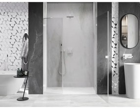 Mexen Lunar-B, pravé otočné sprchové dvere 120 cm, 8mm číre sklo, biely profil, 832S-120-050-20-00-P