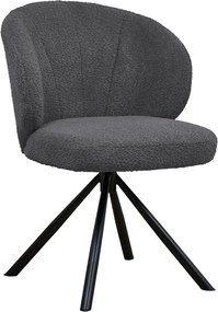 Otočná jedálenská stolička Beatris, tmavo šedá štruktúrovaná látka