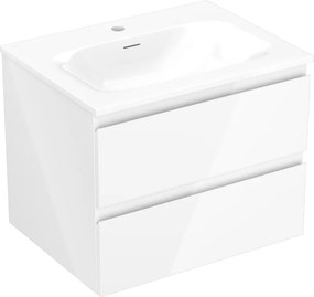 Mexen Orio, kúpeľňová skrinka 60 cm s umývadlom Vela, 2 zásuvky, biela lesklá, 91A10-06047-2-BFF00-W23M00