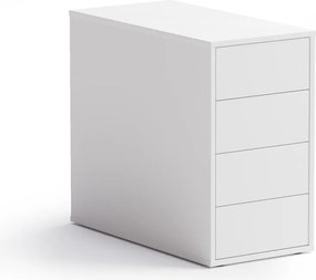 Kancelársky prístavný kontajner BLOCK, 400 x 800 x 710 mm, 4 zásuvky, biela