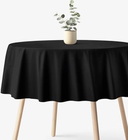 Goldea okrúhly obrus 100% bavlnené plátno - čierny Ø 130 cm