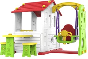 RAMIZ Záhradný domček 3v1 pre deti červená strecha ZOG.CHD-531