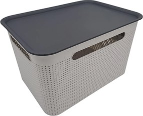 Rotho Úložný box s vekom a s držadlami BRISEN 16l, 36x26,2x21cm, biely