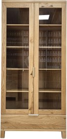 Vitrína s dvomi dvierkami a zásuvkou, 95x43x200 cm