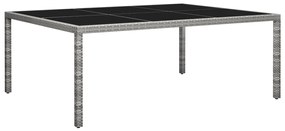 Vonkajší jedálenský stôl sivý 200x150x74 cm polyratan