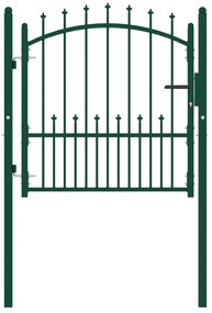 Plotová brána s hrotmi oceľová 100x100 cm zelená 146393