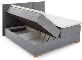 Sivá boxspring posteľ s úložným priestorom 160x200 cm Tambo – Meise Möbel