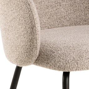 CLARA Béžová Latte (látka Monza 60)/čierne nohy – MODERNÁ ČALÚNENÁ  KRESLOVÁ STOLIČKA DO OBÝVAČKY/JEDÁLNE/KANCELÁRIE LOFT