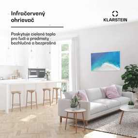 Klarstein Wonderwall Air Art Strand, infračervený ohrievač, 60 x 101 cm, 600 W, nástenná montáž