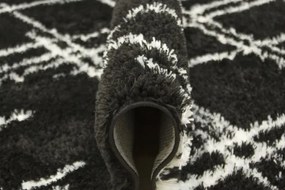 Koberec Boho 668 Romby Kreski krémový / čierny