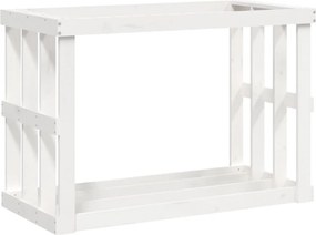 vidaXL Vonkajší držiak na polená biely 108x52x74 cm masívna borovica