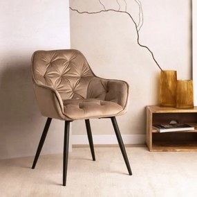 Jedálenská stolička CHERRY zamatová béžová ALL 845005