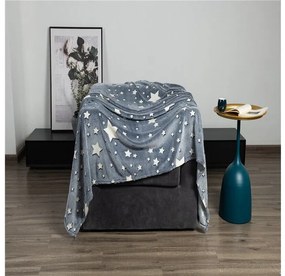 Verk Svietiaca deka Soft Dreams Stars, 150 x 180 cm šedá