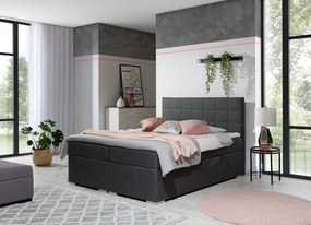 Manželská posteľ Boxspring 140 cm Abbie (tmavosivá) (s matracmi)