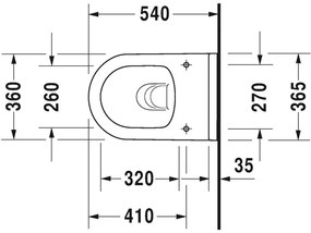Duravit Starck 3 - závesné WC s Rimless 36x54 cm 2527090000
