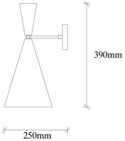 Nástenná lampa Berceste VII zlatá