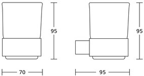 Mexen Adox, nástenný pohár na kefky, chrómová, 7018238-00