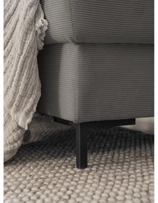 Sivá menčestrová rozkladacia rohová pohovka (ľavý roh) Lofty Lilly – Miuform