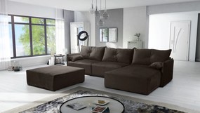 Rohová sedačka Leonaro 2 (hnedočierna) (P). Akcia -20%. Vlastná spoľahlivá doprava až k Vám domov. 1041931