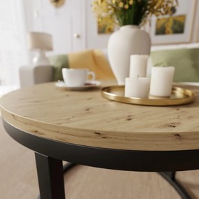 KONFERENČNÝ STOLÍK LEONARDO DUB ARTISAN / ČIERNY 60 cm