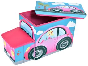 Taburetka v tvare autíčka ružová