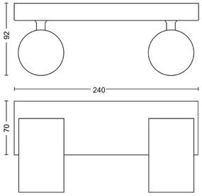 Philips - Bodové svietidlo KOSIPO 2xGU10/5,5W/230V biela