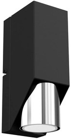 Nástenné svietidlo WALL 1xGU10/8W/230V čierna/lesklý chróm