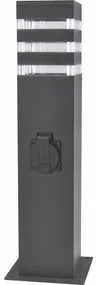 Polux Vonkajšia lampa so zásuvkou TEKSAS 1xE27/20W/230V 44 cm IP44 čierna SA2038