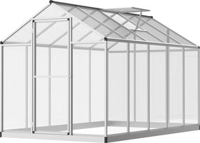 Zelenhouse Outsunny 3 x 2 m s hliníkovou a polykarbonátovou základňou, 5,5 m², s ventilačným oknom a zámkom v dverách | Aosom