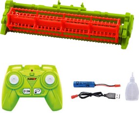 LEAN Toys Kombajn s žacím ústrojím na obilie 2 v 1, diaľkovo ovládaný RC, s efektom dymu, 2,4 GHz