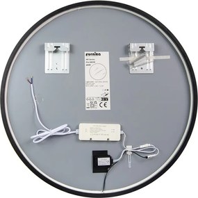 Dotykové nástěnné zrcadlo s LED osvětlením ORION 60 cm černé