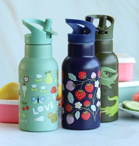 A Little Lovely Company - antikorová fľaša na pitie, 350 ml - jahody