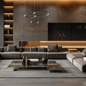 LED Luster na lanku GRAVITY LED/108W/230V čierna