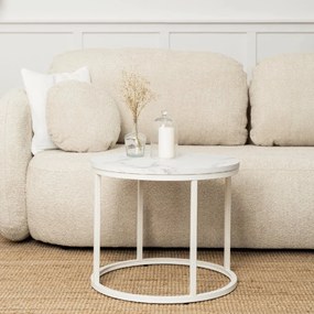 PROXIMA.store - Dizajnový konferenčný stolík CONNY FARBA: biely mramor, FARBA NÔH: čierna