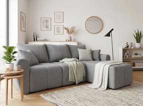 Rozkladacia obojstranná sedacia súprava do L SEVIO 246x145 cm, sivá + 2 vankúšiky ZDARMA