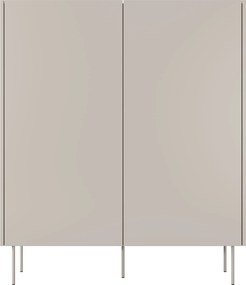 Vysoká komoda Desin 120 cm s dvoma dverami a skrytými zásuvkami - kasmír / dub Nagano