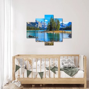 Obraz - Horská krajina s riekou (150x105 cm)