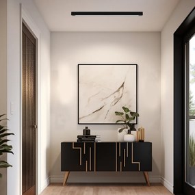 Stropné svietidlo Lungo, 1x čierne kovové tienidlo, (124 cm)