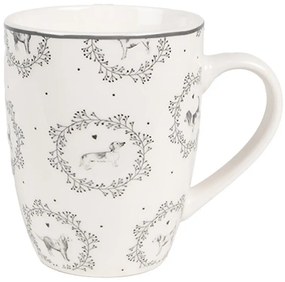Porcelánový hrnček so psíkmi Lovely Grey Dogs - 12*8*10 cm / 325 ml
