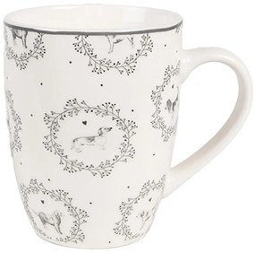 Porcelánový hrnček so psíkmi Lovely Grey Dogs - 12*8*10 cm / 325 ml