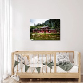 Sklenený obraz - čínska architektúra (70x50 cm)