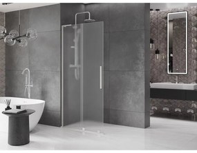 Mexen Velar L, posuvná sprchová zástena Walk-in 100 x 200 cm, 8mm sklo námraza, brúsená oceľ, 871-100-003-33-97