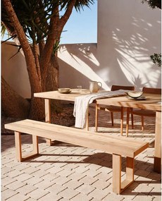 Drevená záhradná lavica v prírodnej farbe Canadell - Kave Home