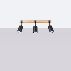 Sollux SL.1345 - Bodové svietidlo FAGER 3xGU10/10W/230V čierna